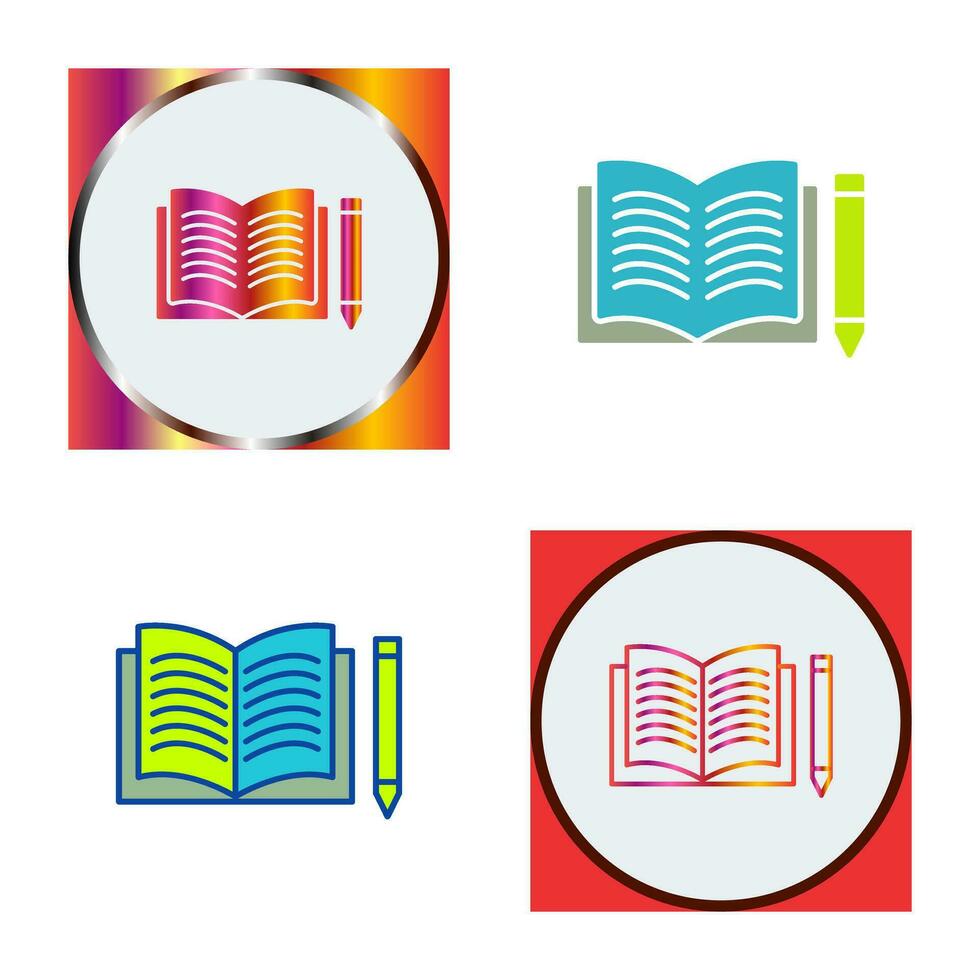 Unique Pencil and Book Vector Icon