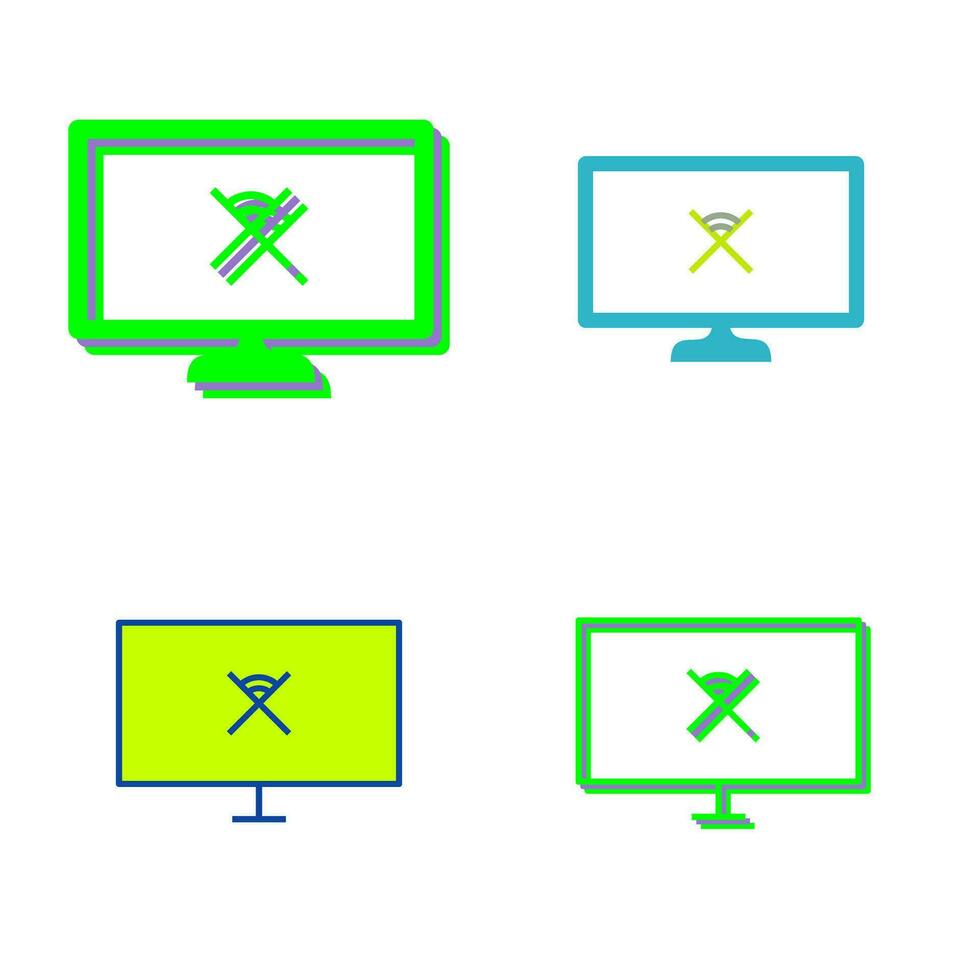 Unique Disconnected Network Vector Icon