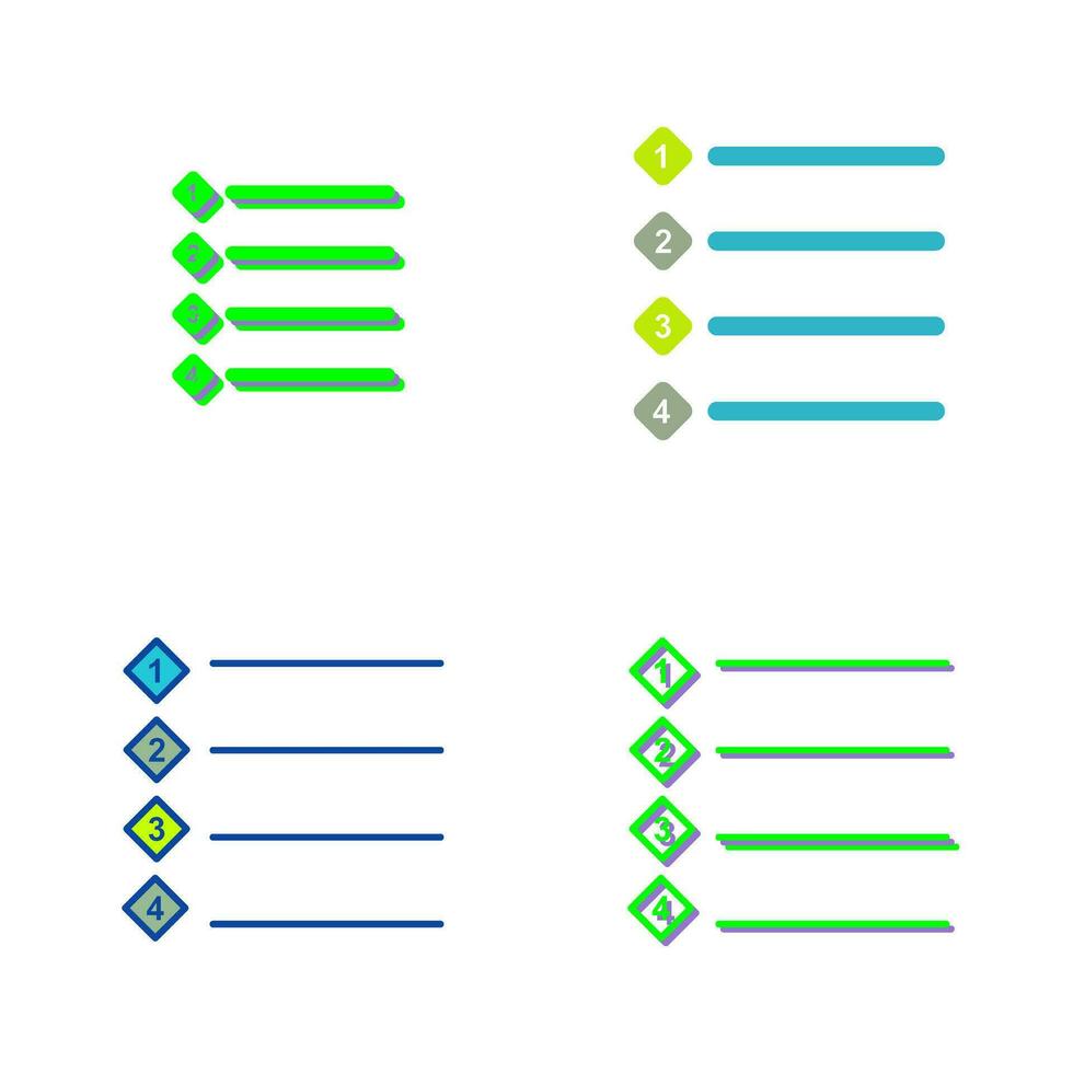 Unique Numbered list Vector Icon