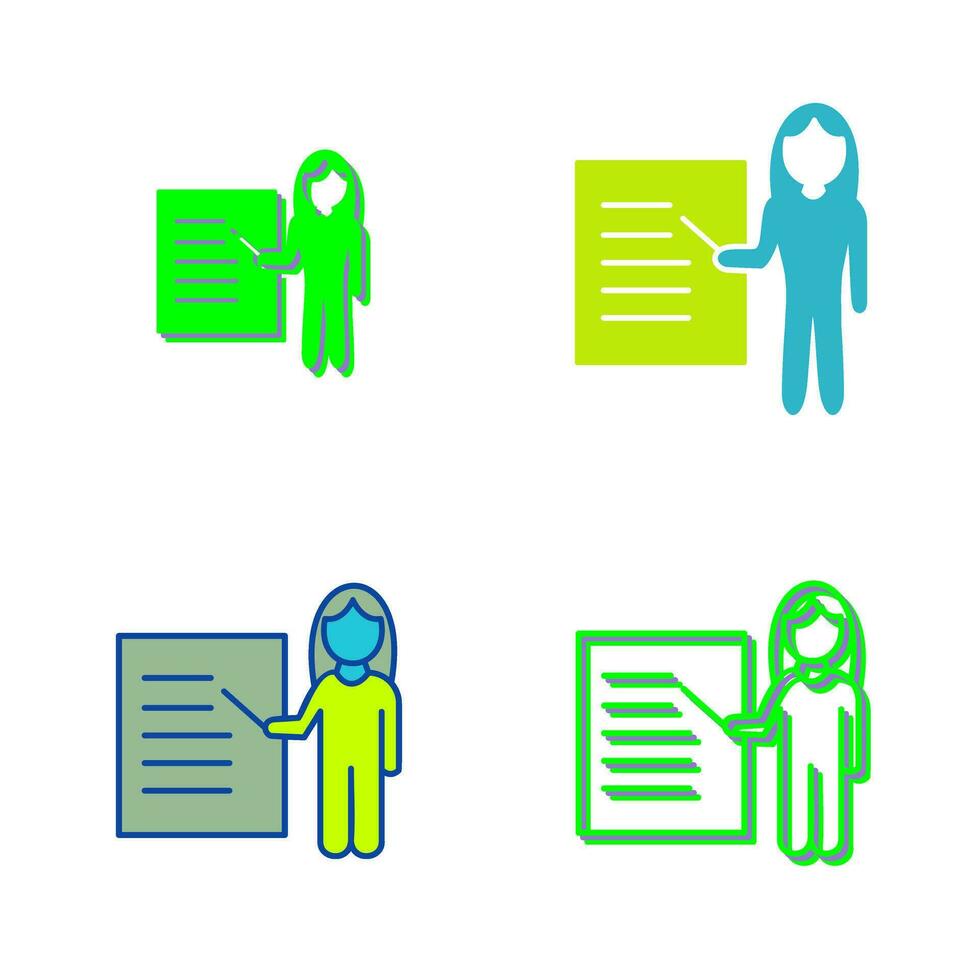 Unique Female Presenter Vector Icon