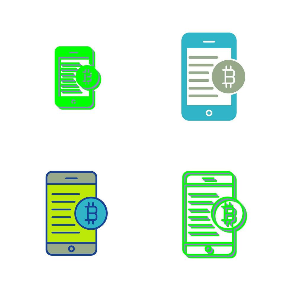 Bitcoin Mobile Vector Icon