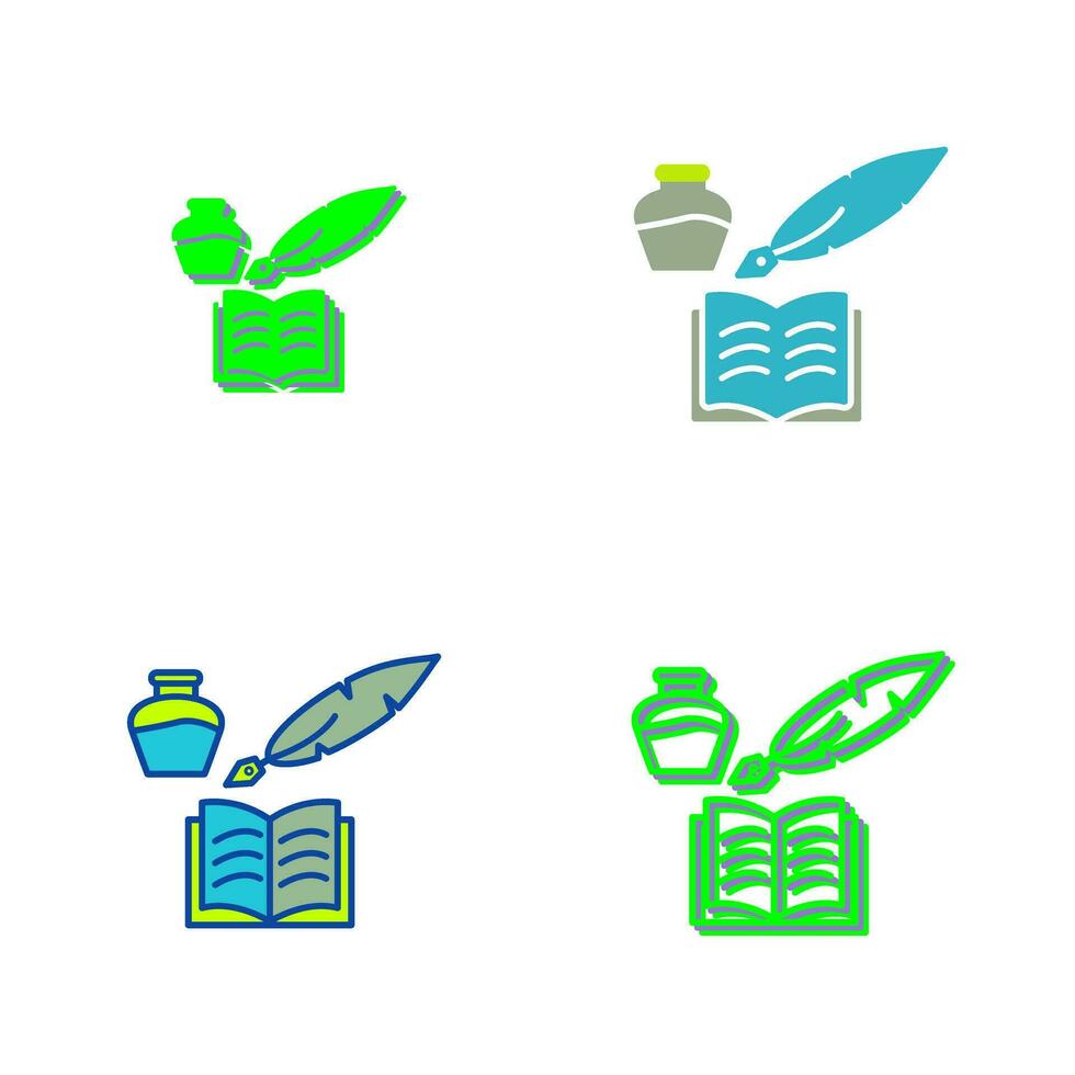 Unique Quill and Book Vector Icon