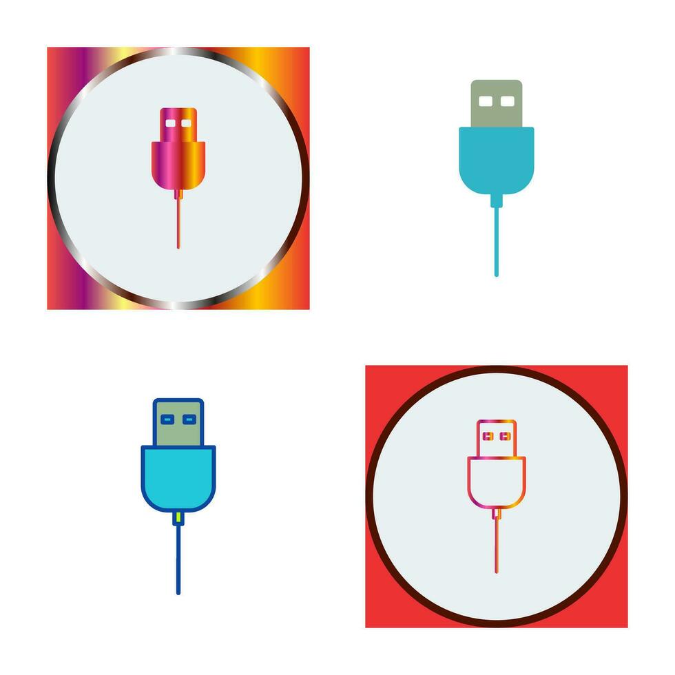 icono de vector de cable usb único