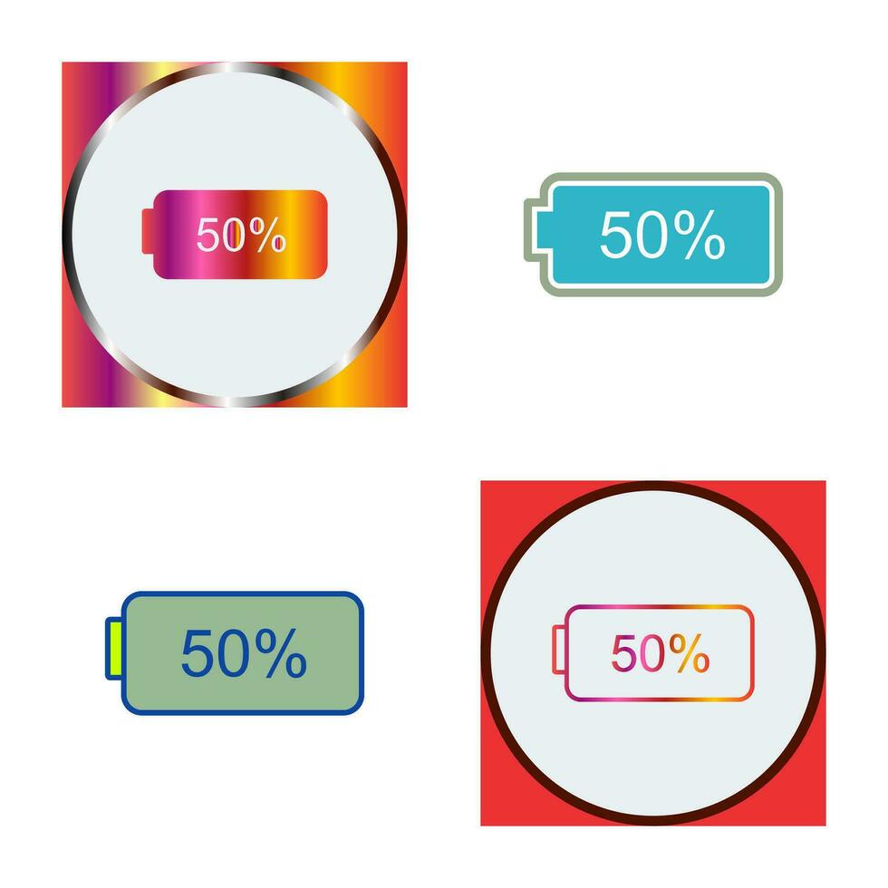 Unique Half Battery Vector Icon
