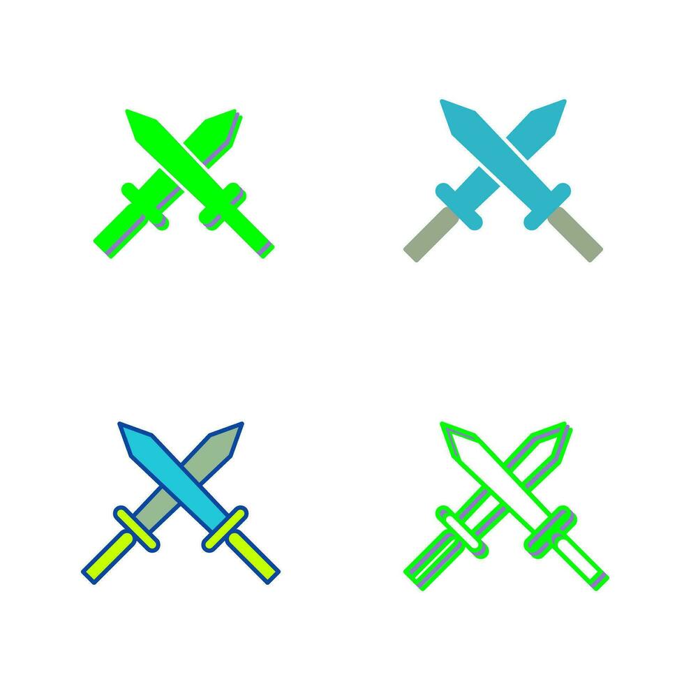 Unique Two Swords Vector Icon
