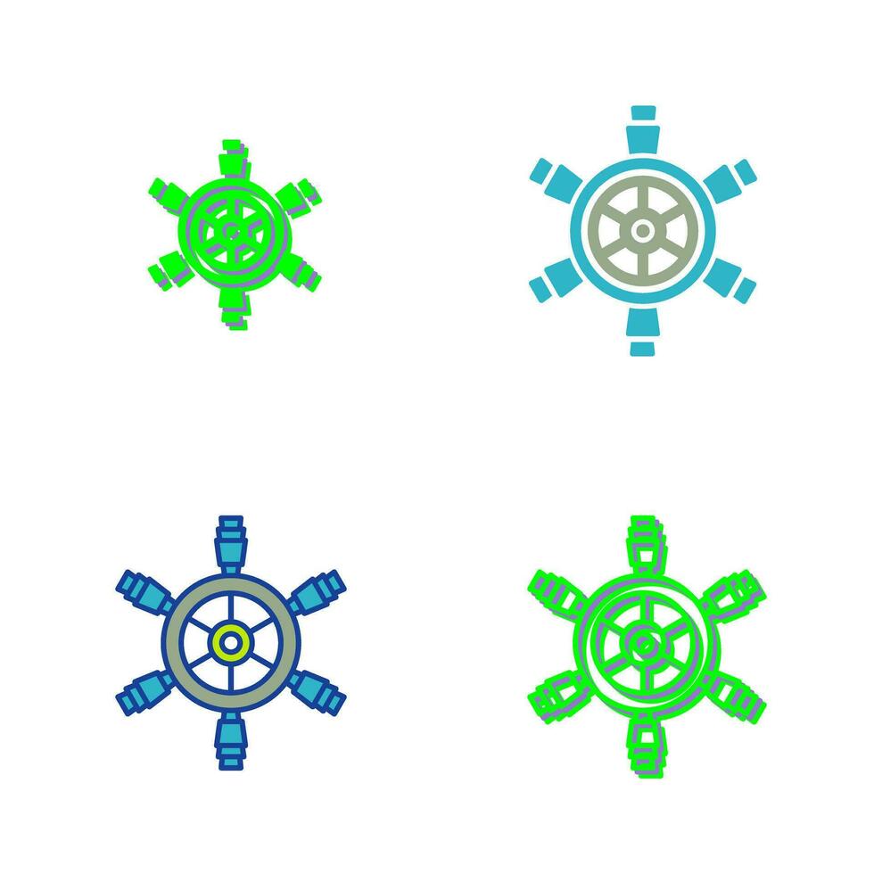 icono de vector de rueda de barco