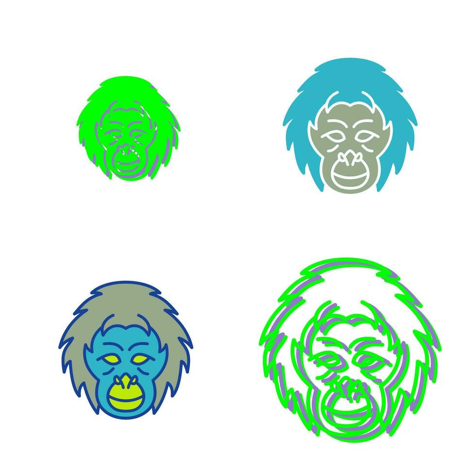 icono de vector de orangután