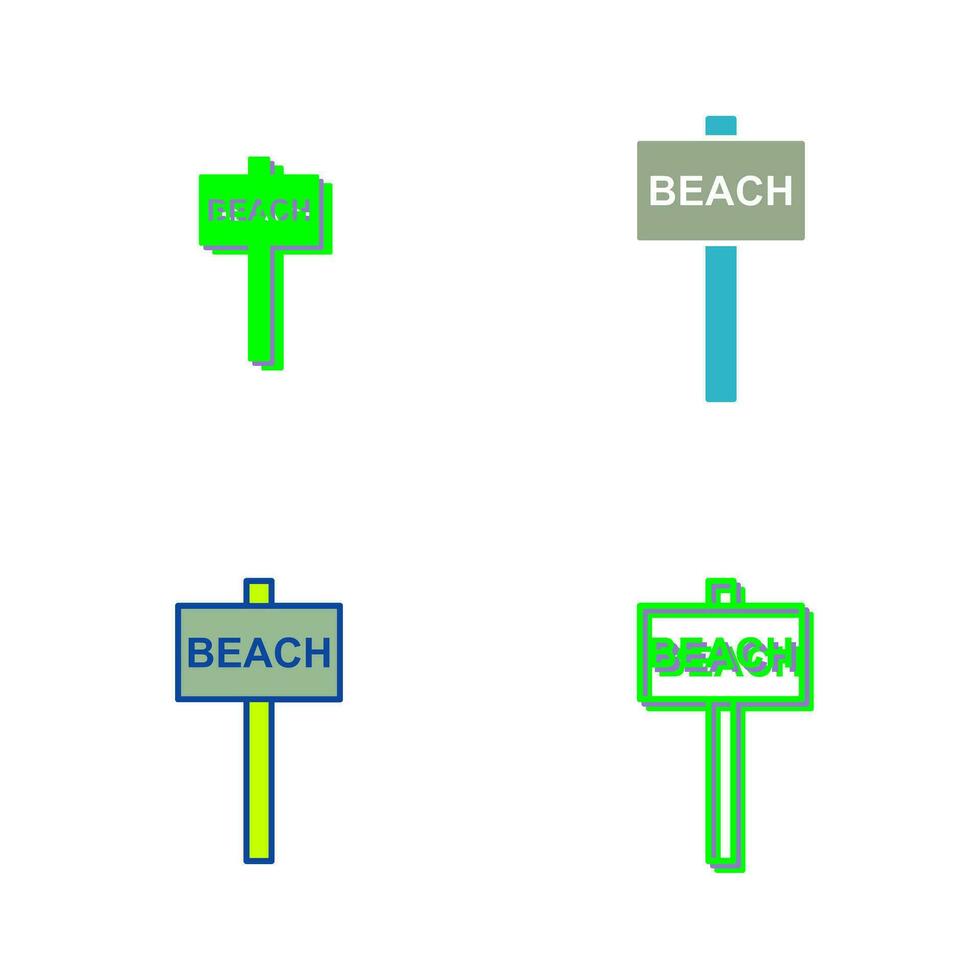 icono de vector de señal de playa