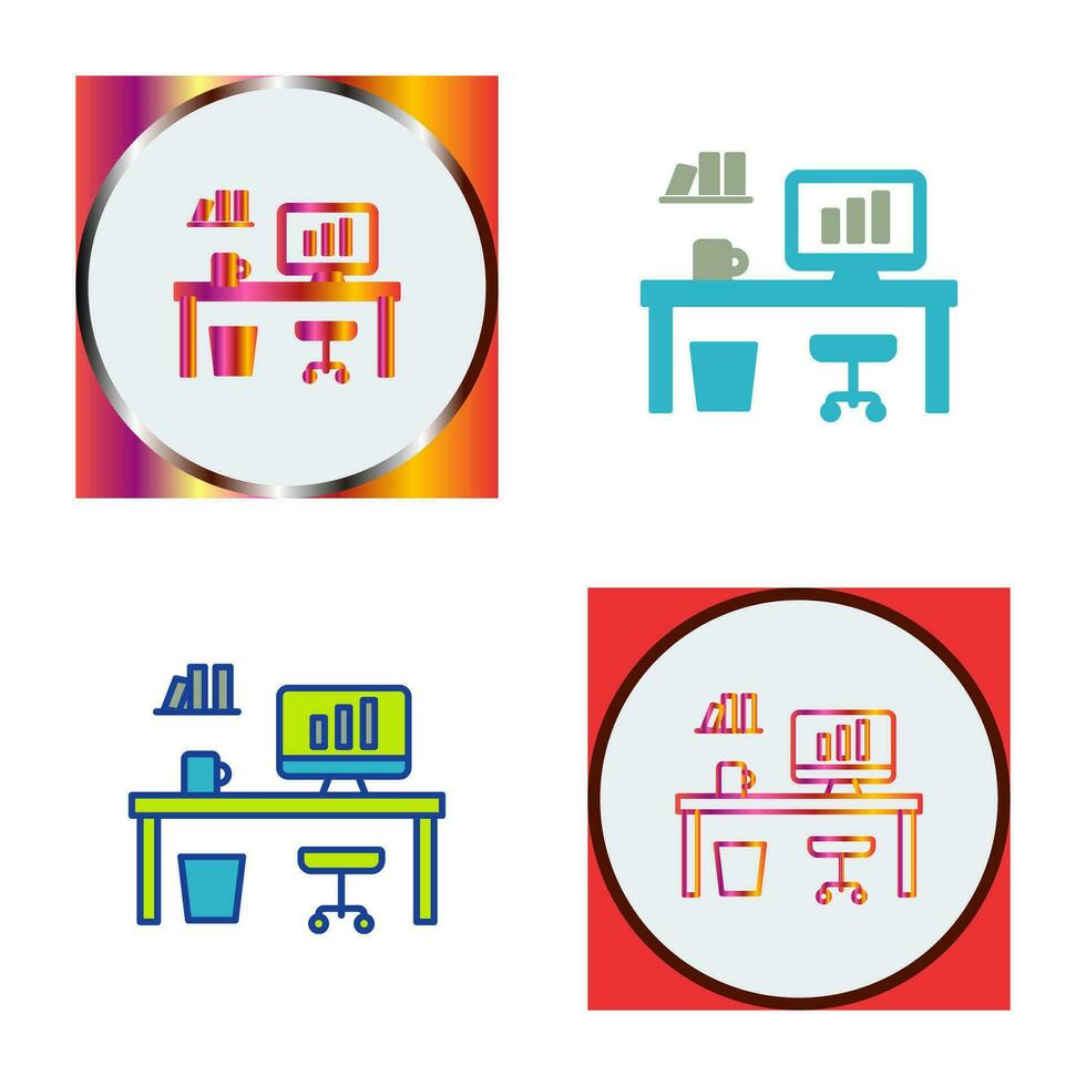 Office Desk Vector Icon