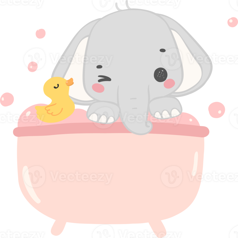 bebé ducha elefante, linda elefante en bañera 29603725 PNG