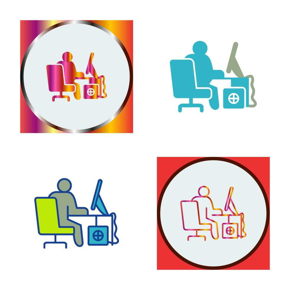 Computer Worker Vector Icon