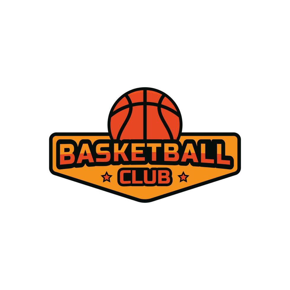 Basketball club logo design template with emblem for sport team basketball vector