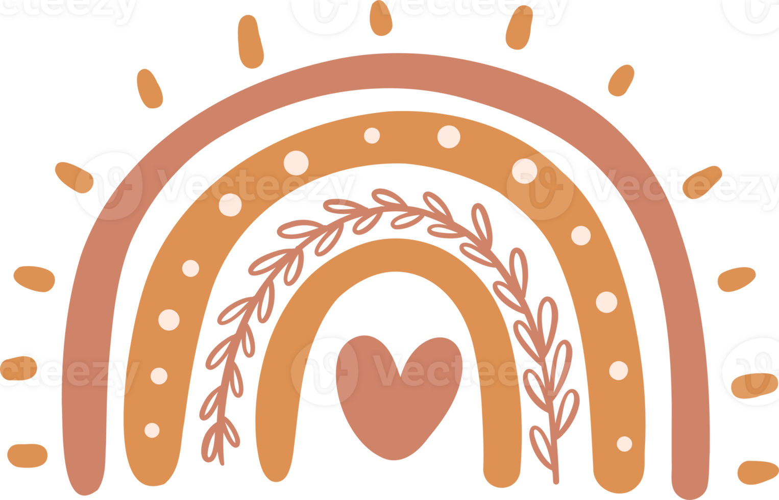 Boho rainbow nursery doodle hand drawing png