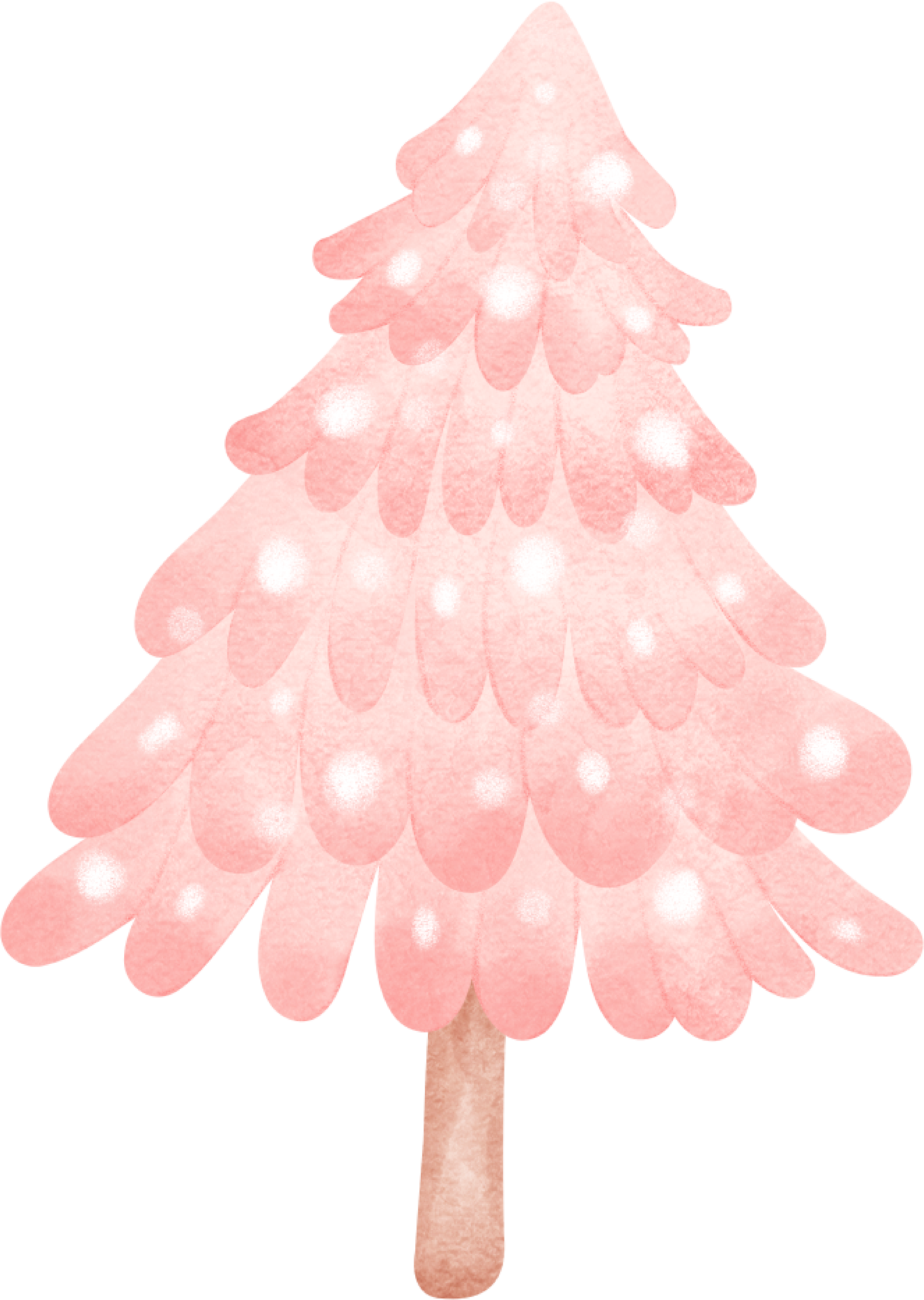 Pink christmas tree watercolor cartoon illustration 29604535 png