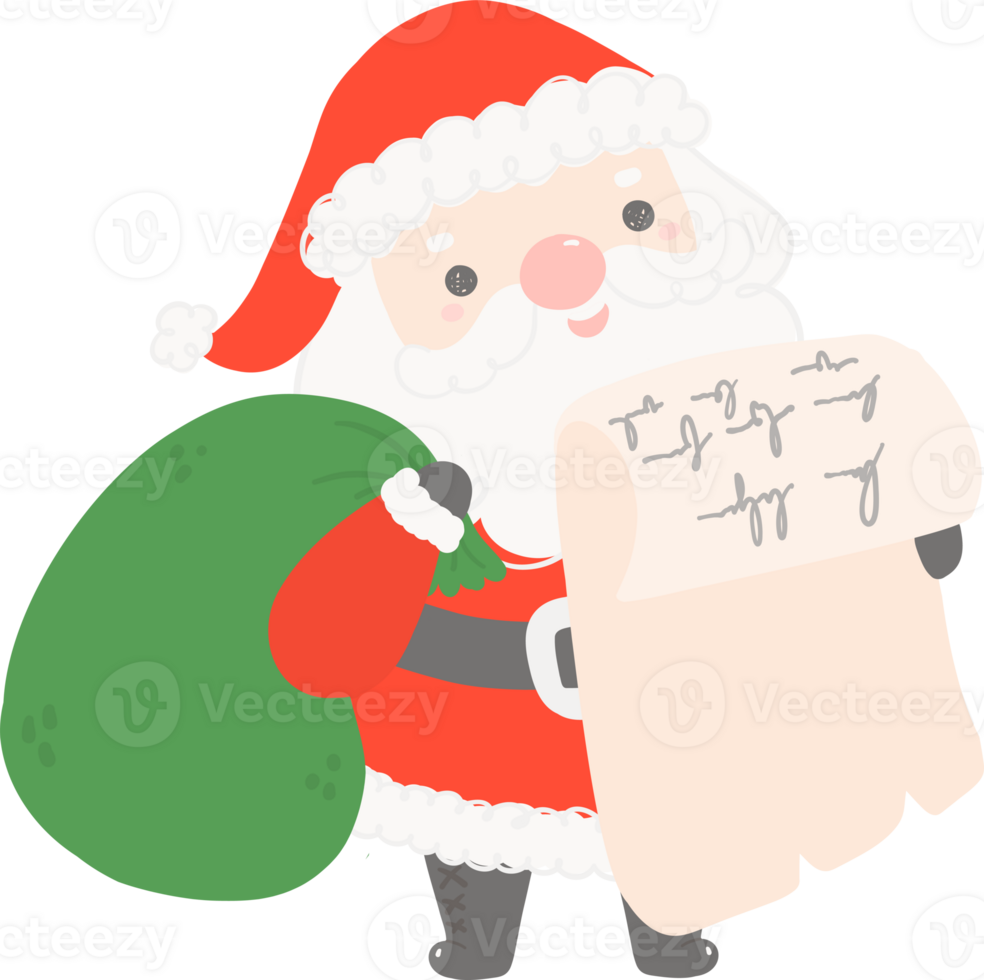 Cute Santa Claus with sack png