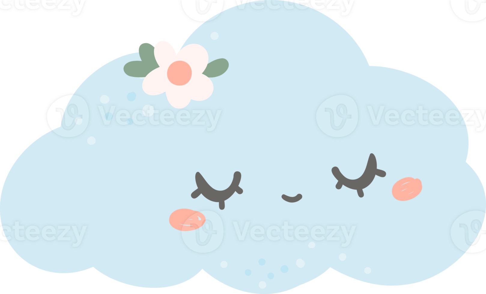 Cute cloud, kawaii nusery sky png