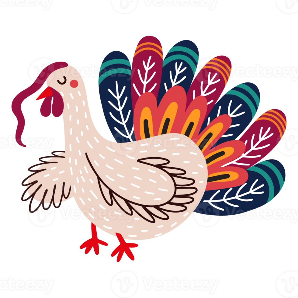 Thanksgiving symbol of cute funny turkey in hat png