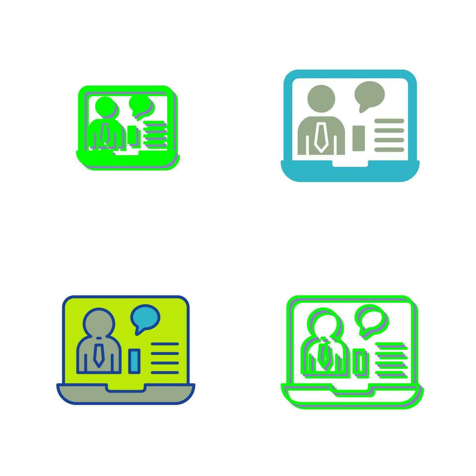 Online Job Interview Vector Icon