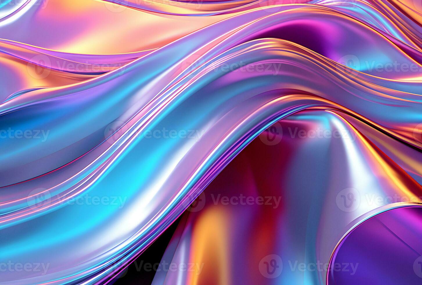 photo metallic holographic iridescent gradient wallpaper  generative ai