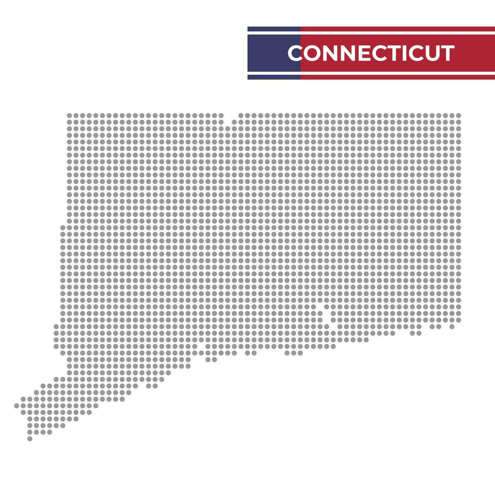 Dotted map of Connecticut state vector