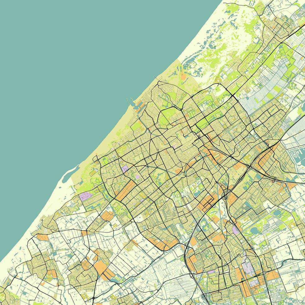 City map of The Hague, Netherlands vector