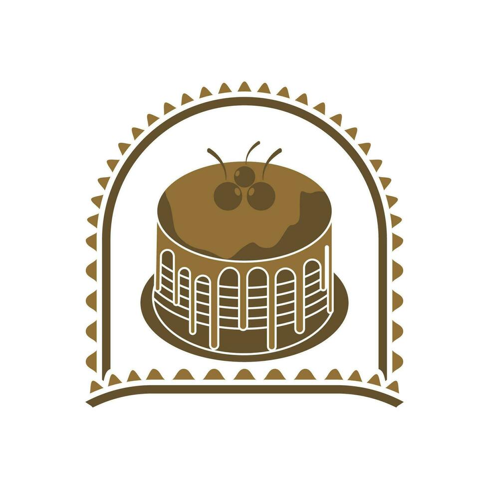 Sweet cake template logo design vector illustration
