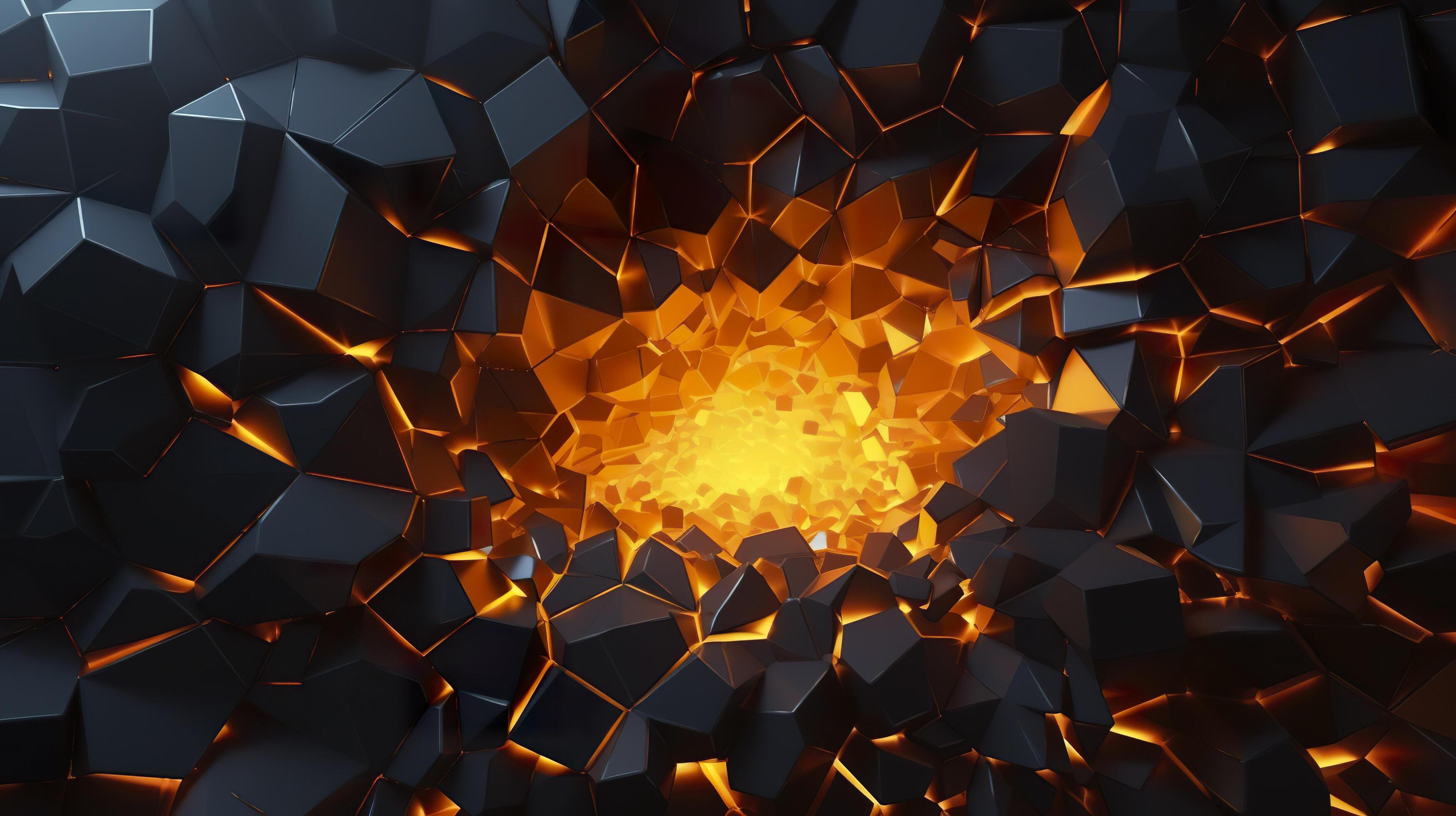 Abstract geometric background. Explosion power design with the crushing
