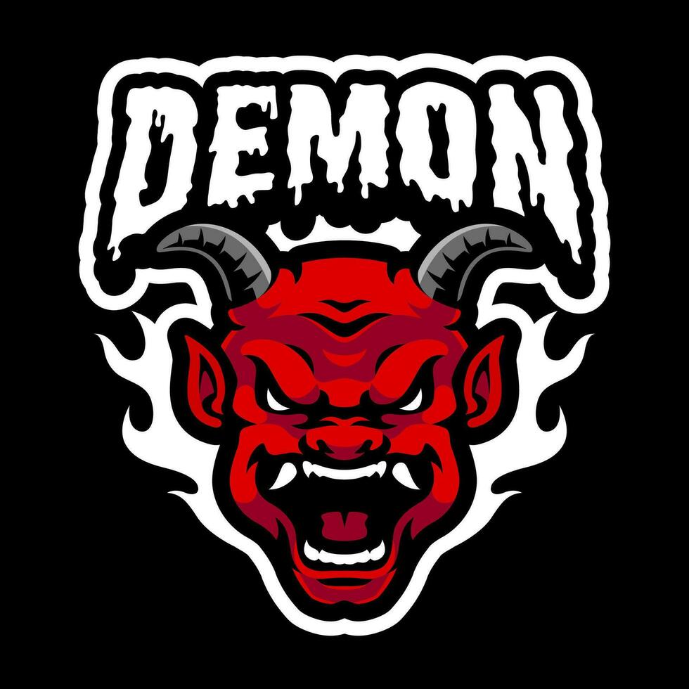 demonio diablo mascota logo diseño vector