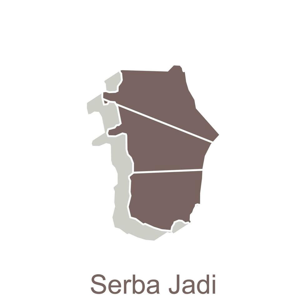 Map of Serba Jadi City. vector map Province of Aceh design template with outline graphic sketch style isolated on white background