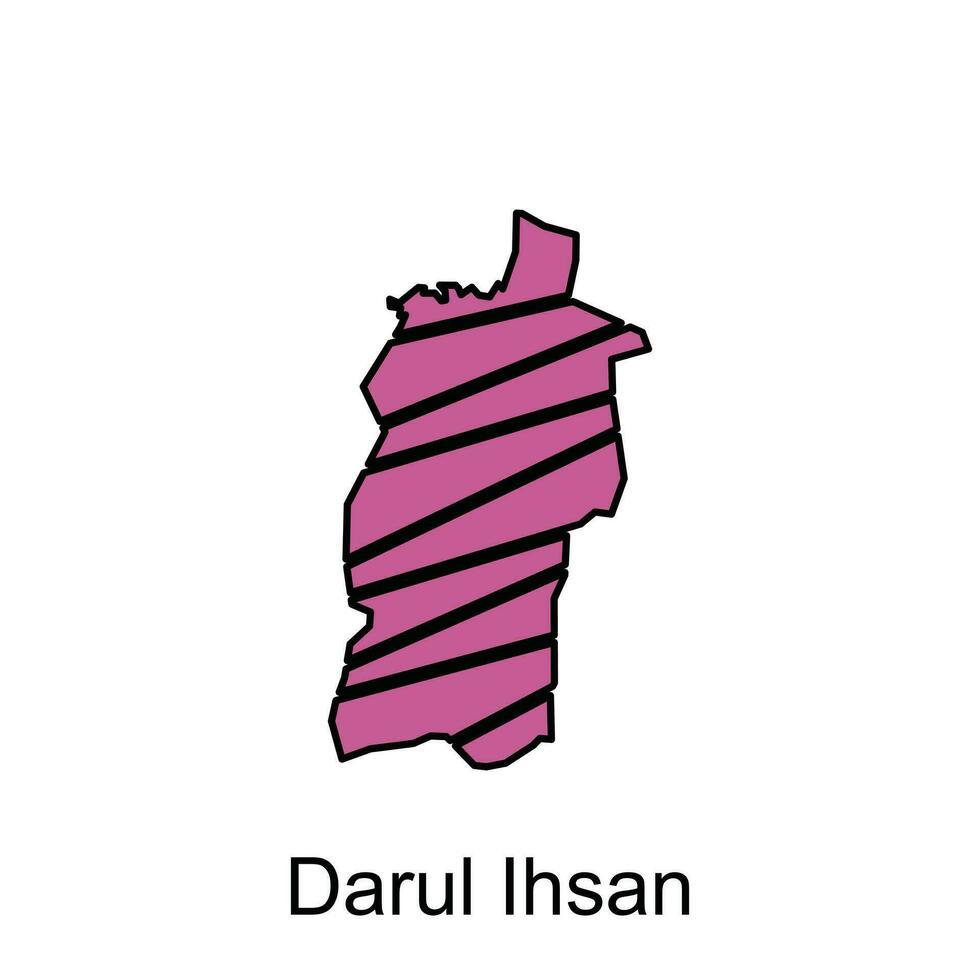 Map of Darul Ihsan City illustration design template, suitable for your company vector