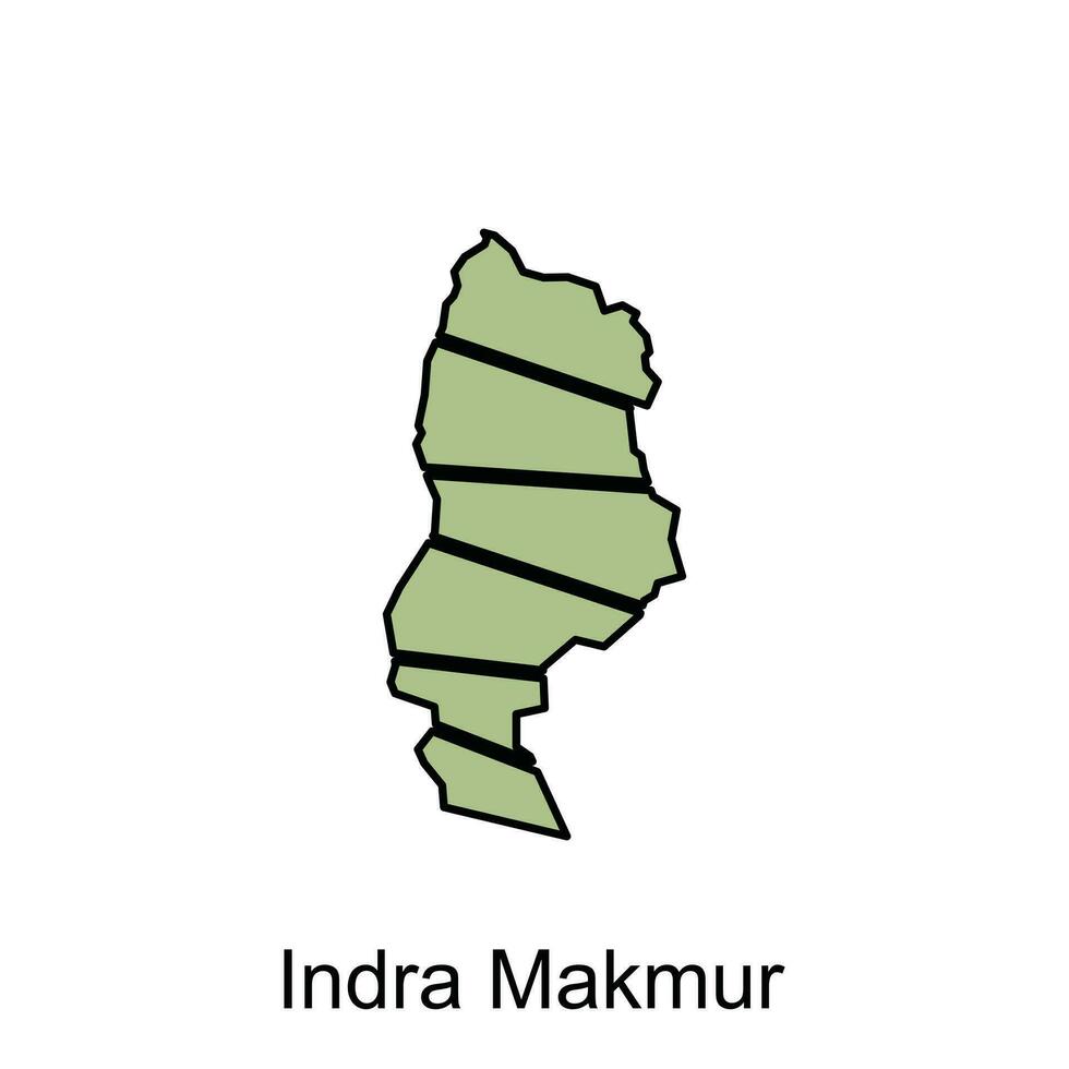 mapa ciudad de indra makmur ilustración diseño, mundo mapa internacional vector modelo con contorno gráfico bosquejo estilo aislado en blanco antecedentes