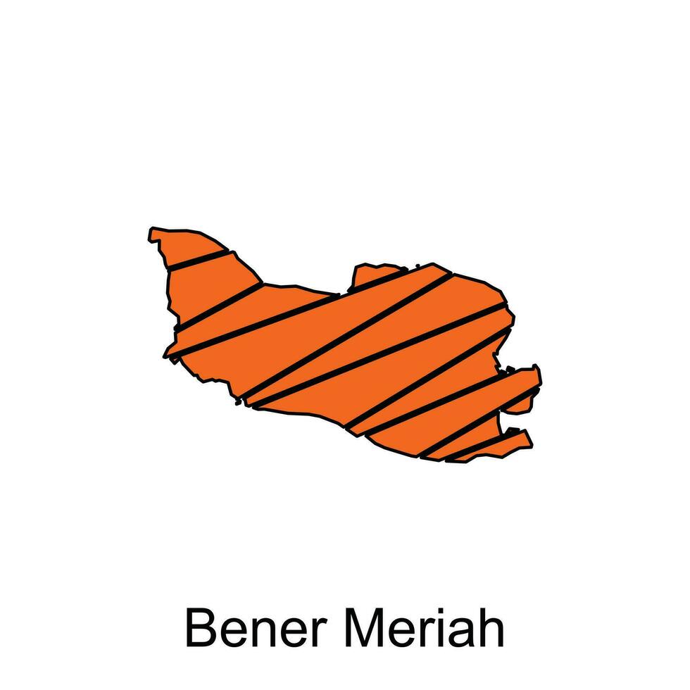 Map of Bener Meriah City illustration design template, suitable for your company vector