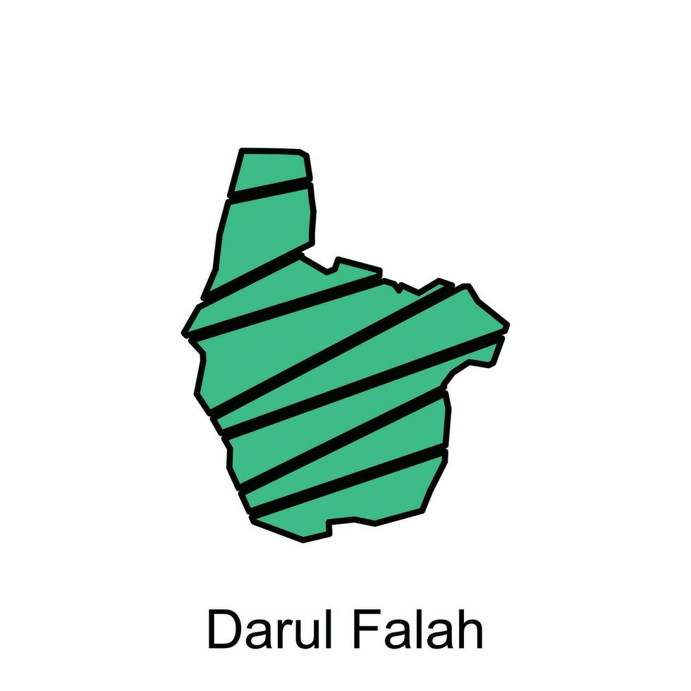 mapa de Darul falah ciudad ilustración diseño plantilla, adecuado para tu empresa vector