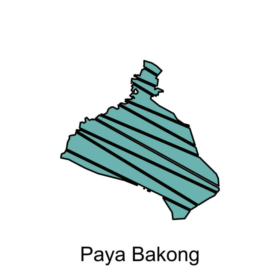 Map City of Paya Bakong illustration design, World Map International vector template with outline graphic sketch style isolated on white background