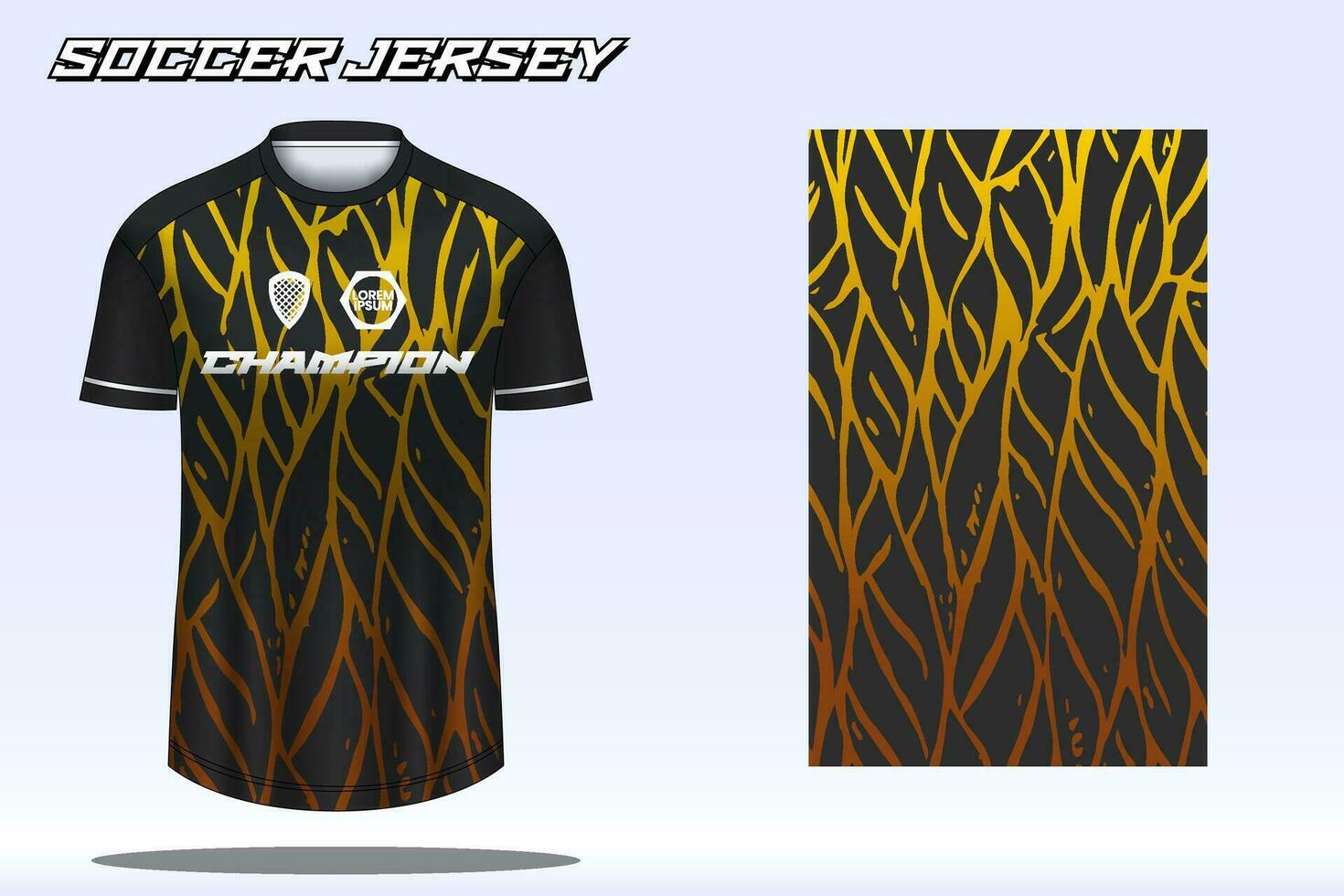 Soccer jersey mockup for football club. Vector sublimation sports apparel design. Uniform front view templates football jersey.