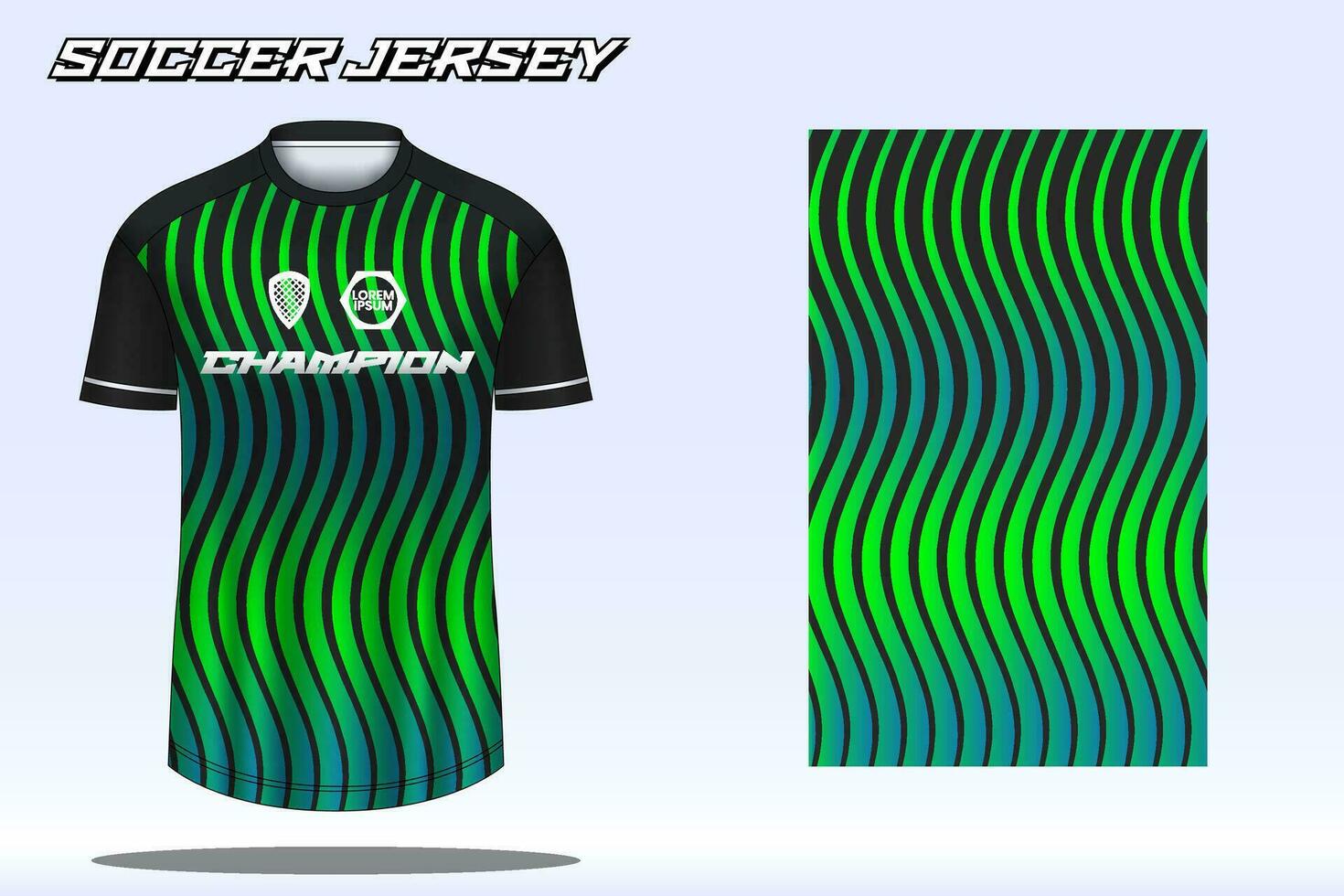Soccer jersey mockup for football club. Vector sublimation sports apparel design. Uniform front view templates football jersey.