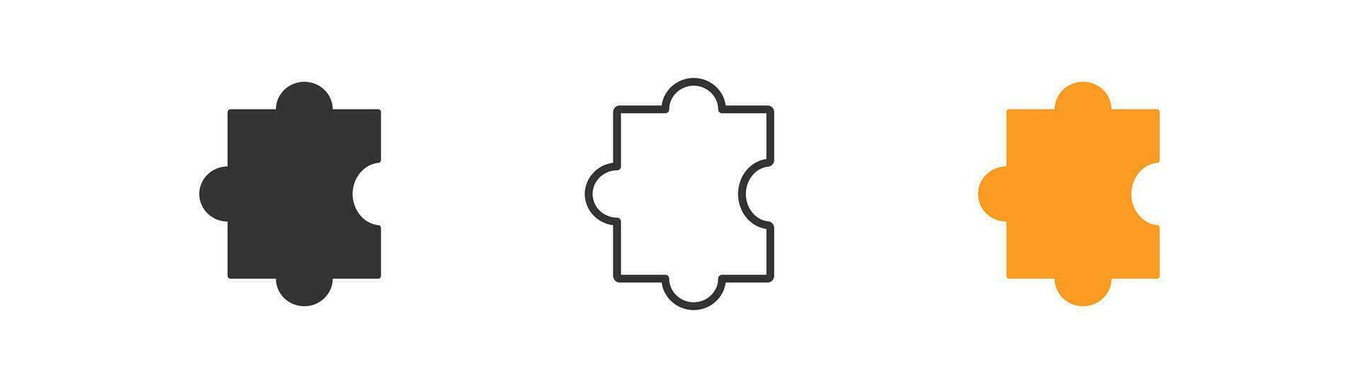 Puzzle single piece icon in trendy flat style isolated on white background, jigsaw, incomplete template vector illustration.