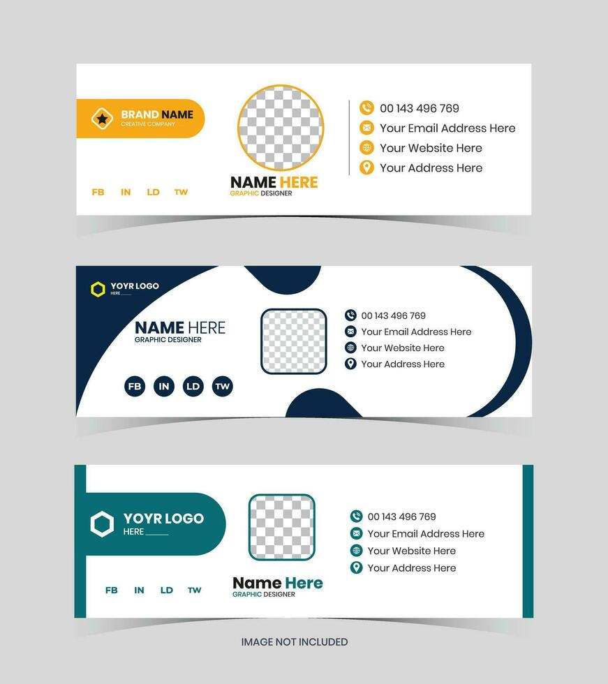 Corporate email signature template design vector