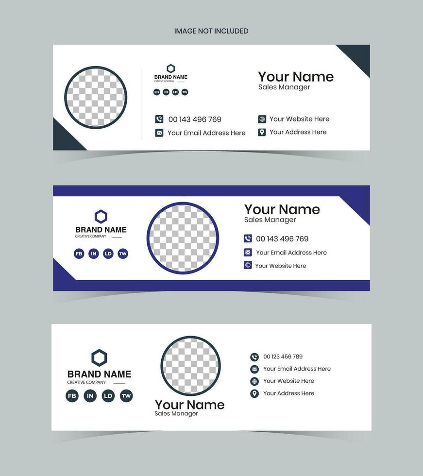 Corporate email signature template design vector