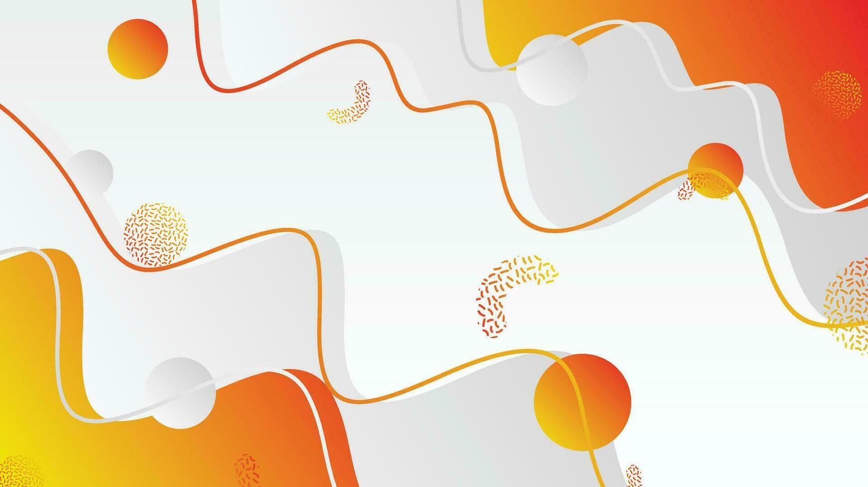 White gray and orange gradient dynamic fluid shapes abstract background vector