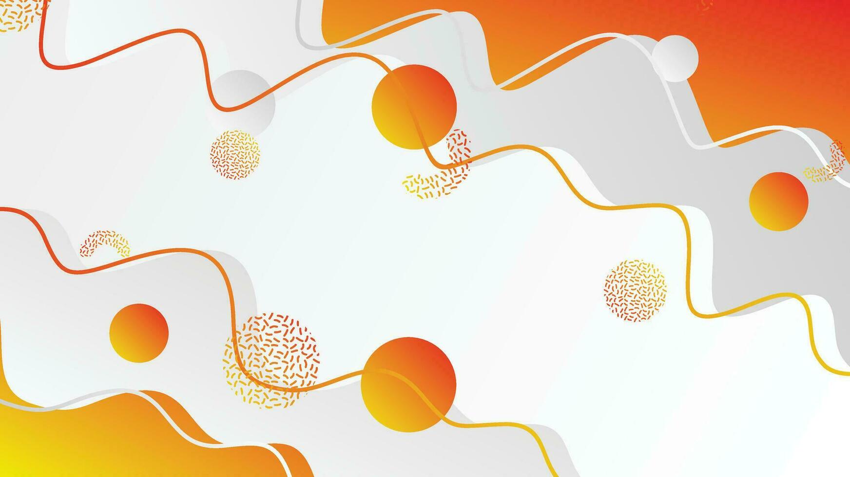 White gray and orange gradient dynamic fluid shapes abstract background vector