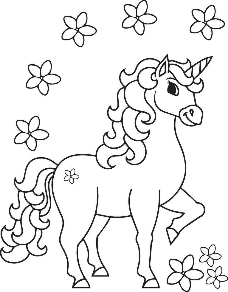 gratis vector linda colorante libro con unicornio -unicornio amor colorante paginas