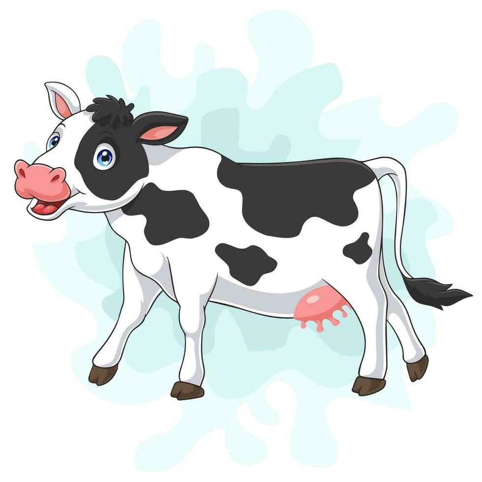 vaca de dibujos animados feliz aislada sobre fondo blanco vector