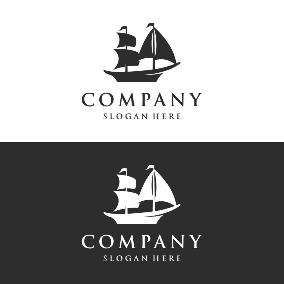 Vintage sailboat logo design. Logo for nautical, ocean, marine, badge. vector