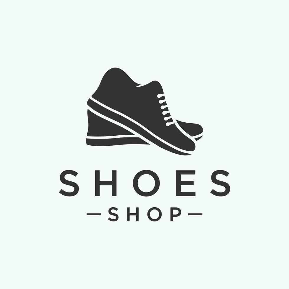 Men's shoe logo template design for running or sport.Logo for shoe shop, fashion and business. vector