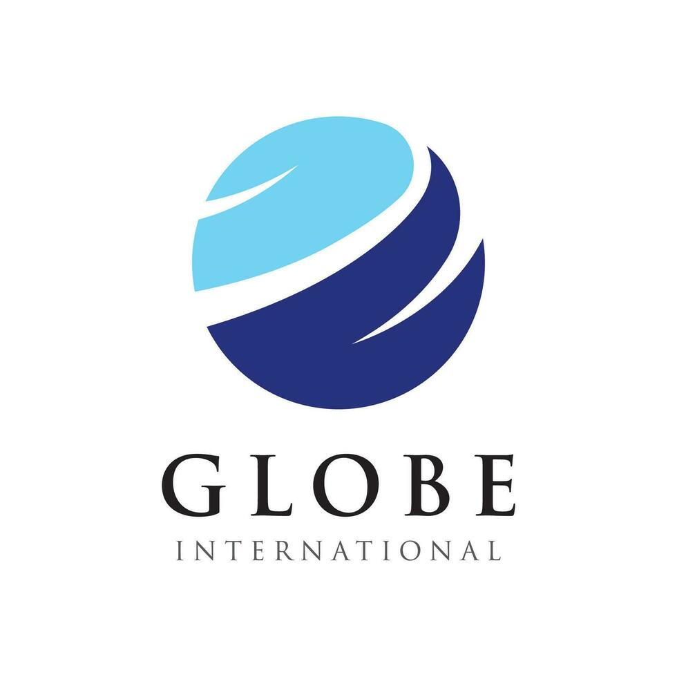 Creative globe international logo design with a modern and unique concept. Logo for business, web, company and technology. vector