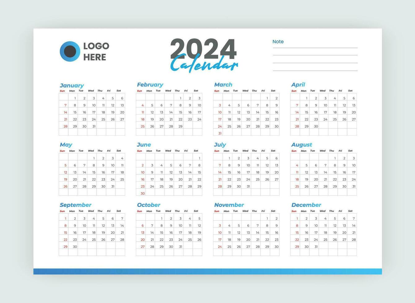 2024 year wall calendar or 2024 Wall calendars in a minimalist style vector