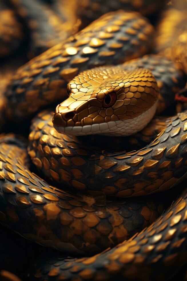 exótico serpiente deslizándose en texturizado superficie foto