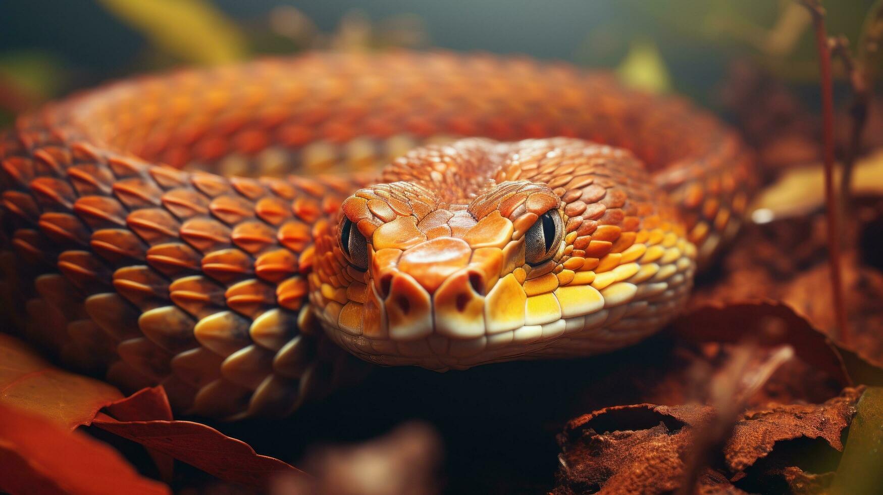 Exotic snake slithering on textured surface photo