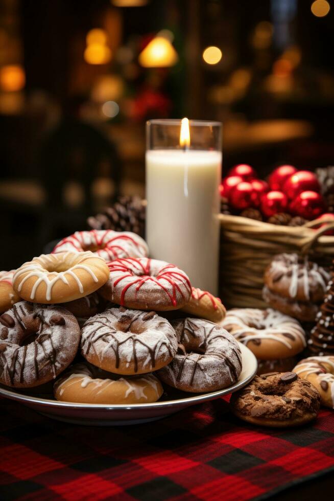 Delicious holiday treats and baked goods. photo